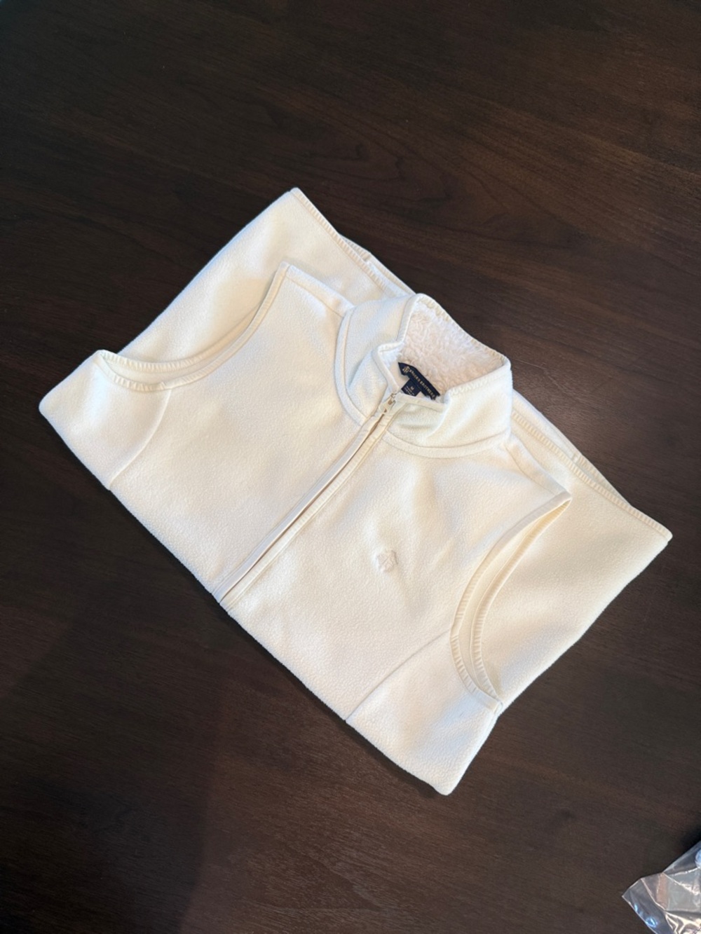 Brooks Brothers Fleece Vest – Size Medium – Cream/Ivory